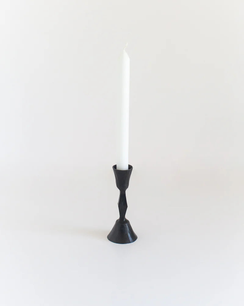 Low Diamond Hand-Forged Iron Candle Stand