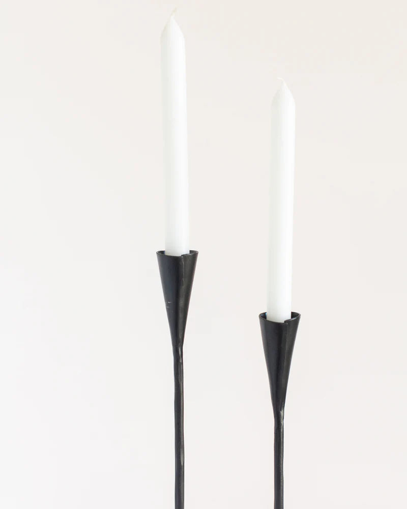 Phoenix Hand-Forged Iron Candle Stands | Set of 2