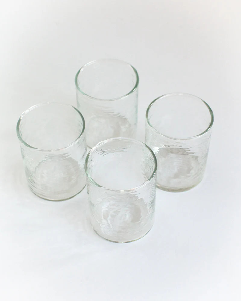 Handblown Hammered Glasses | Set of 4