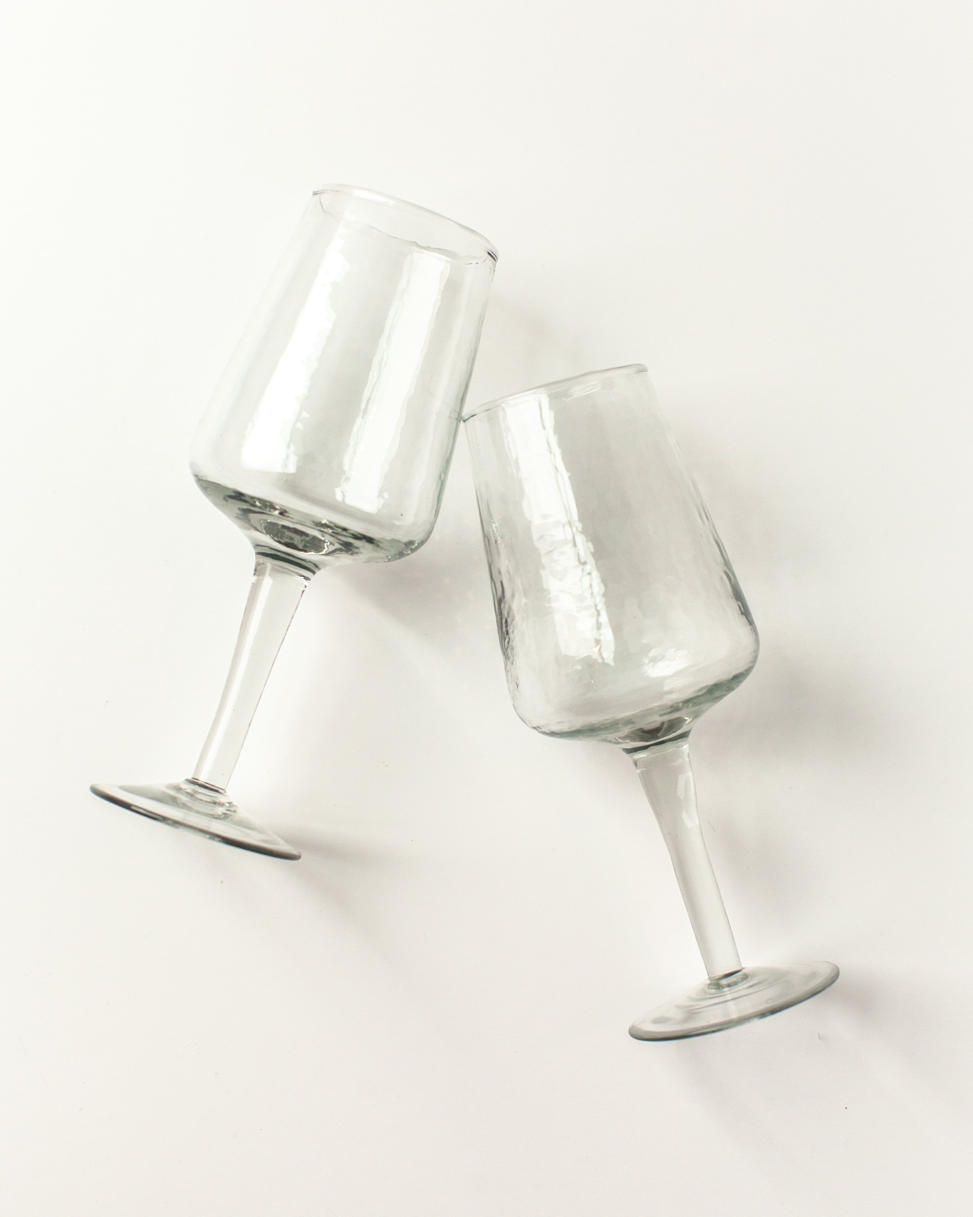 Handblown Hammered Wine Glasses | Set of 2