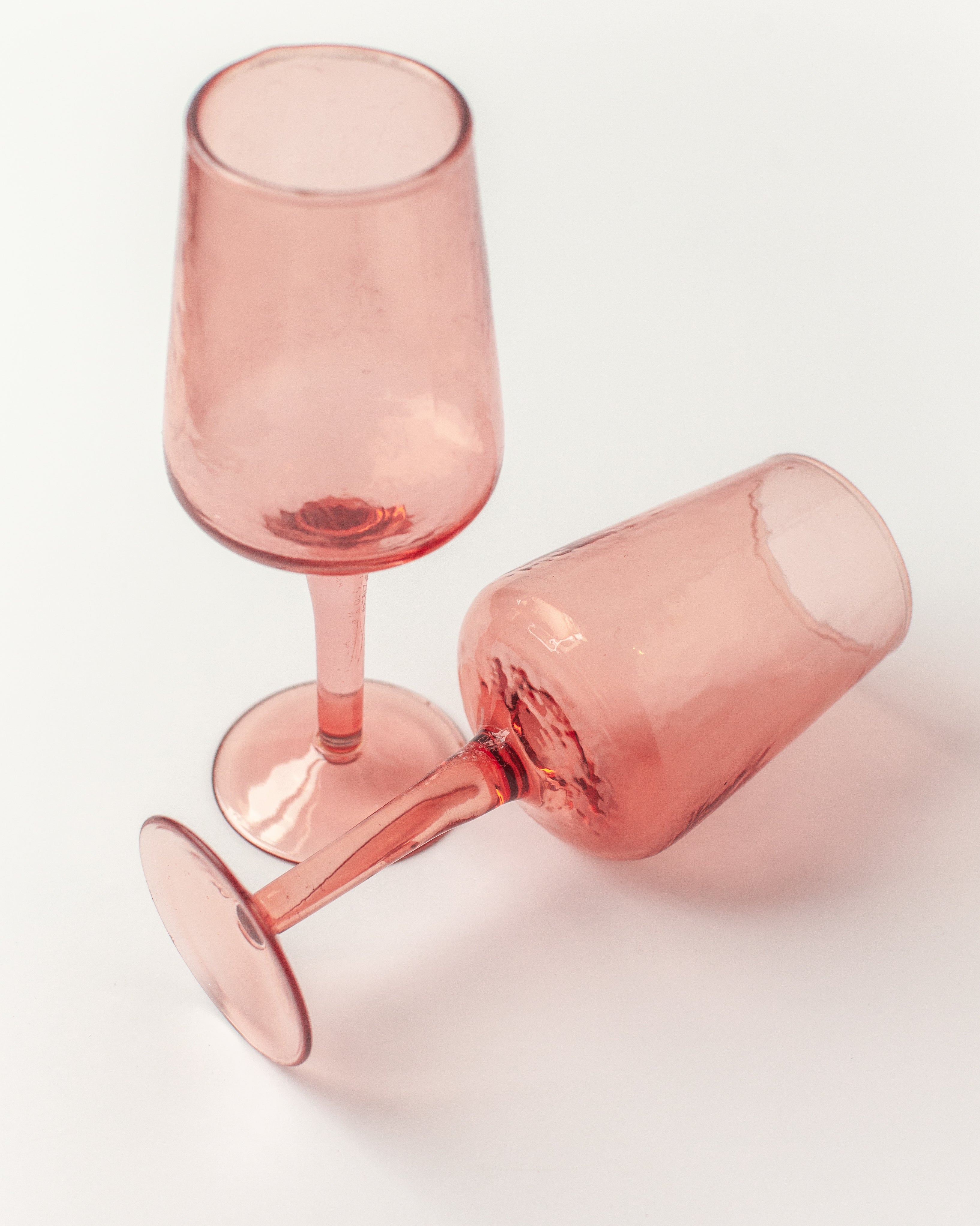 Handblown Hammered Wine Glasses | Set of 2