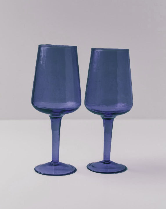 Handblown Hammered Wine Glasses | Set of 2