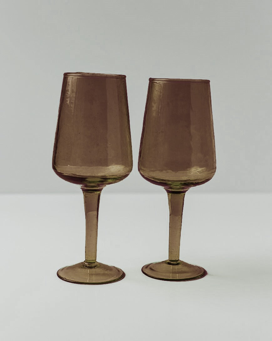 Handblown Hammered Wine Glasses | Set of 2