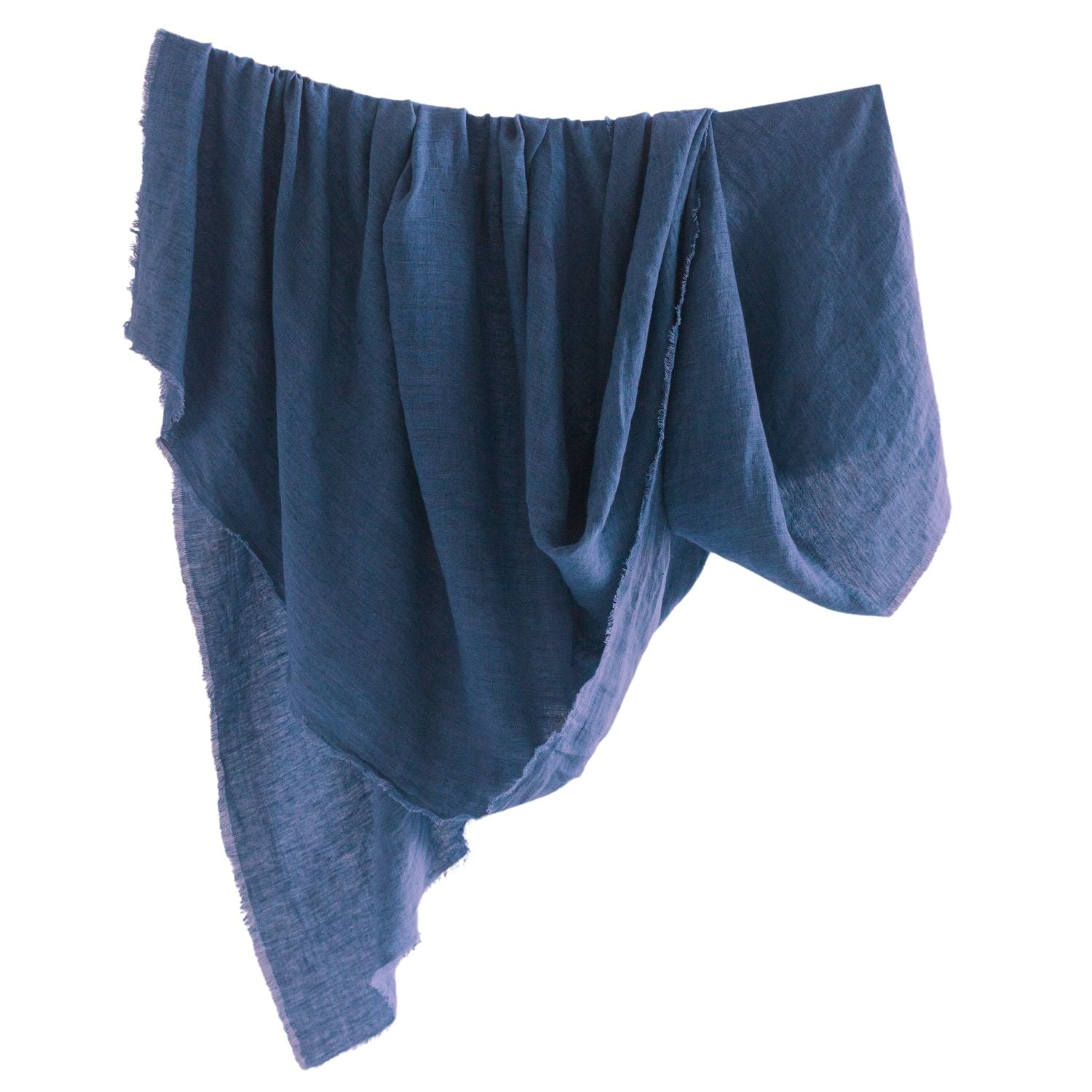 navy blue stone washed linen throw blanket