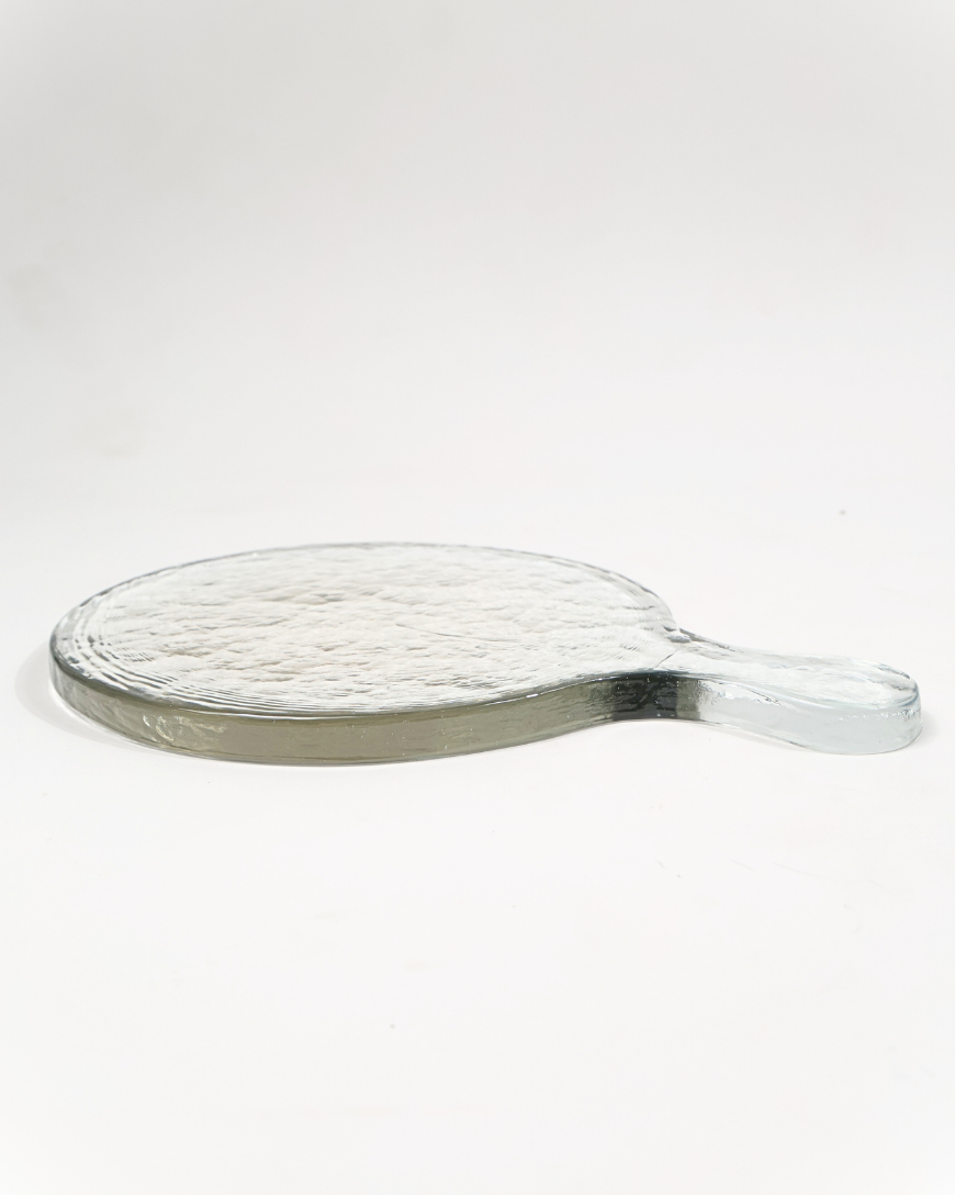 Hammered Glass Round Serving Board