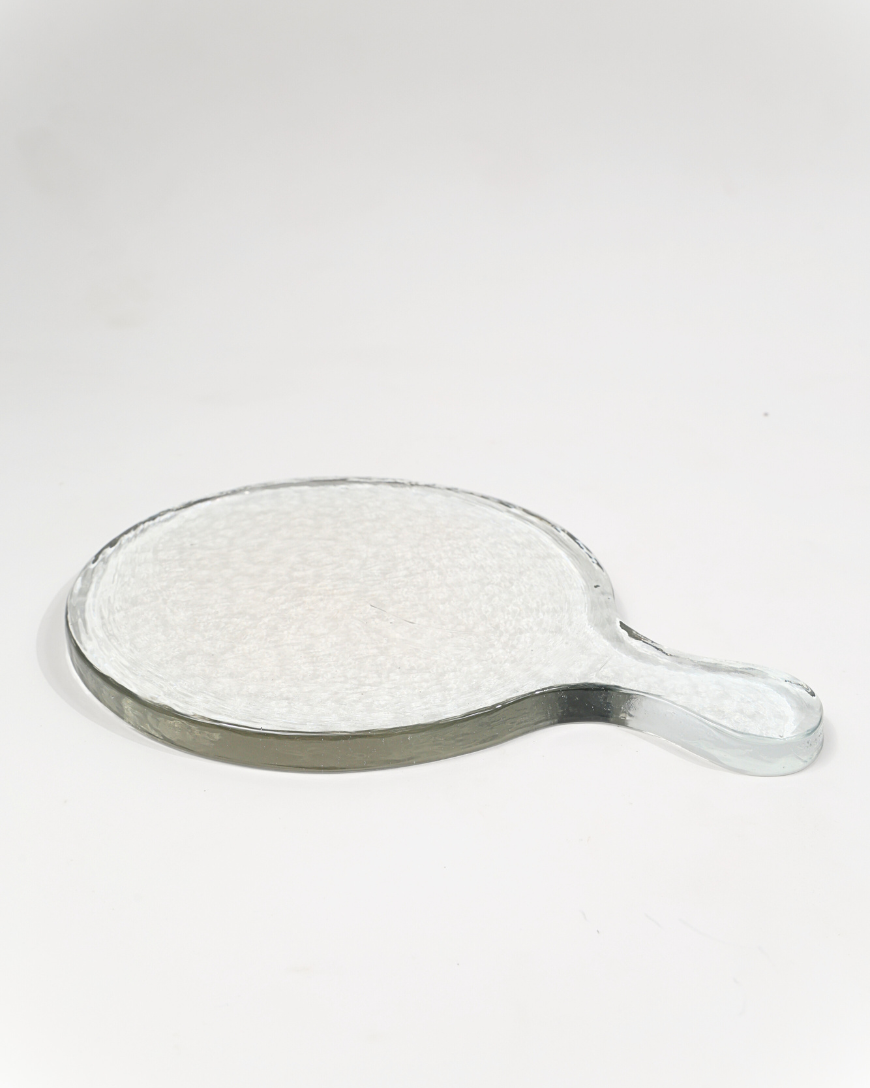 Hammered Glass Round Serving Board