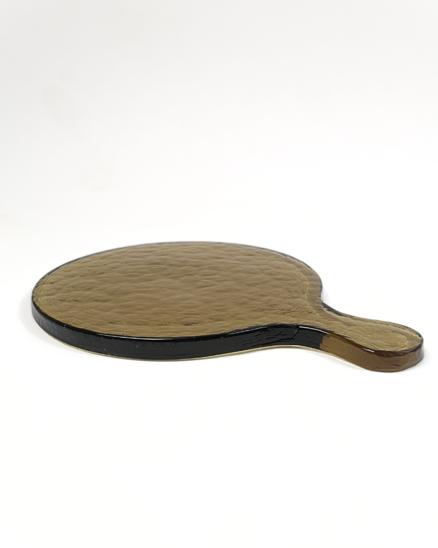 Hammered Glass Round Serving Board