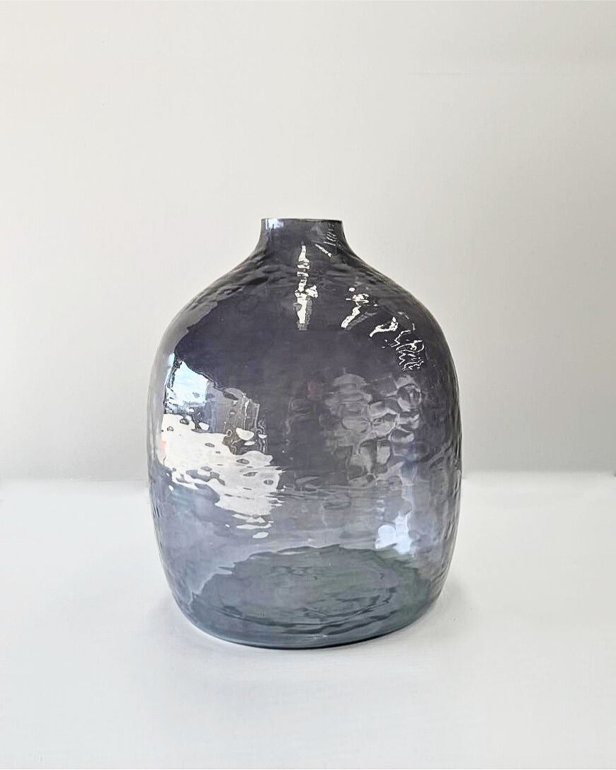 Hebron Handblown Hammered Glass Vases