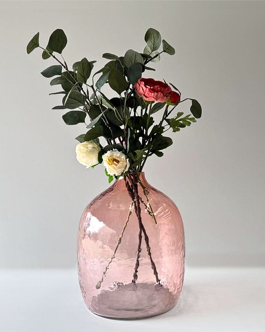 Hebron Handblown Hammered Glass Vases