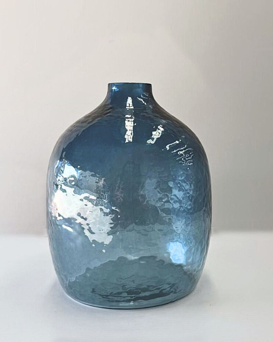 Hebron Handblown Hammered Glass Vases