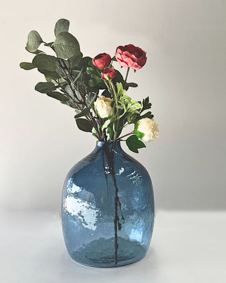 Hebron Handblown Hammered Glass Vases