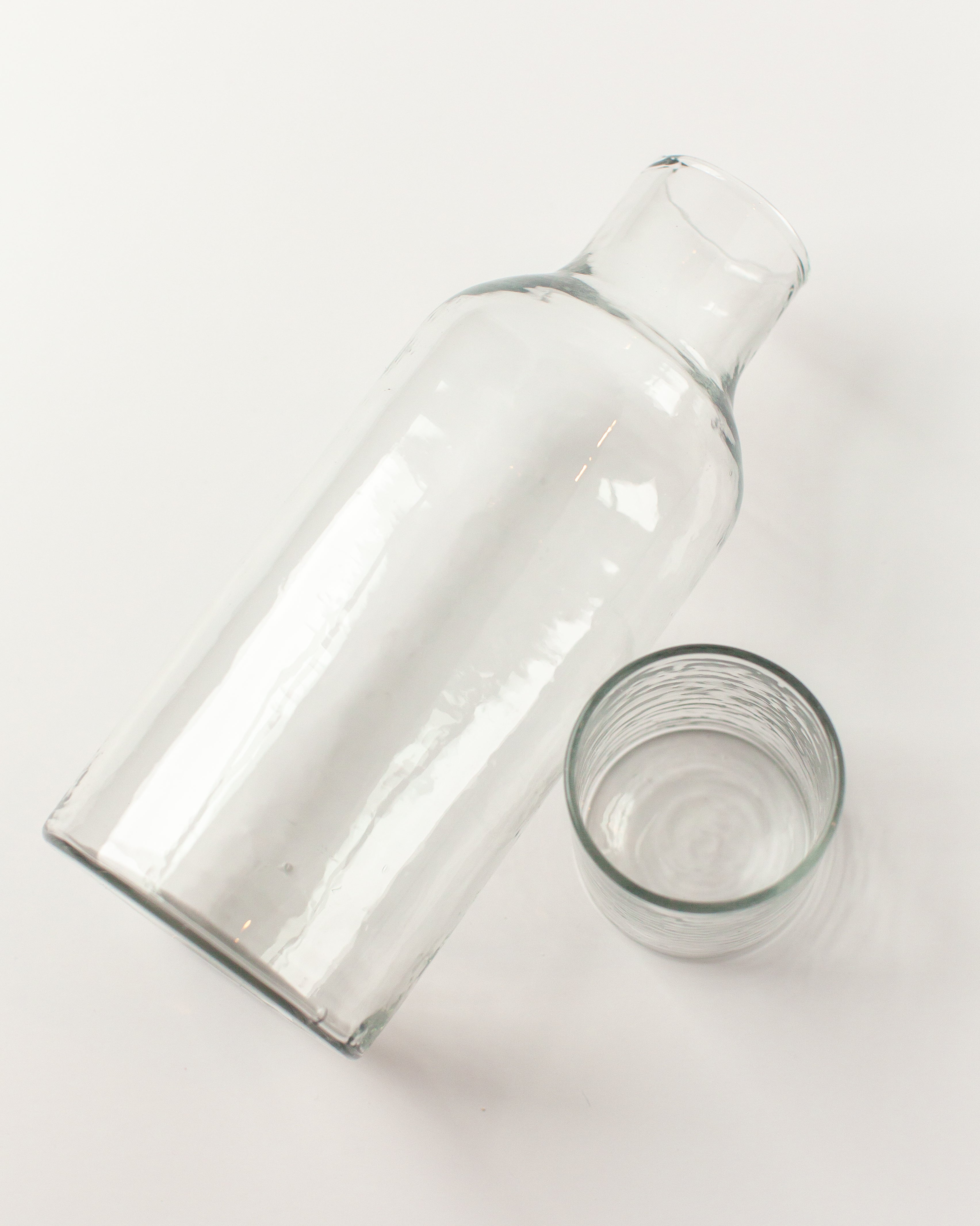 Handblown Hammered Glass Carafe