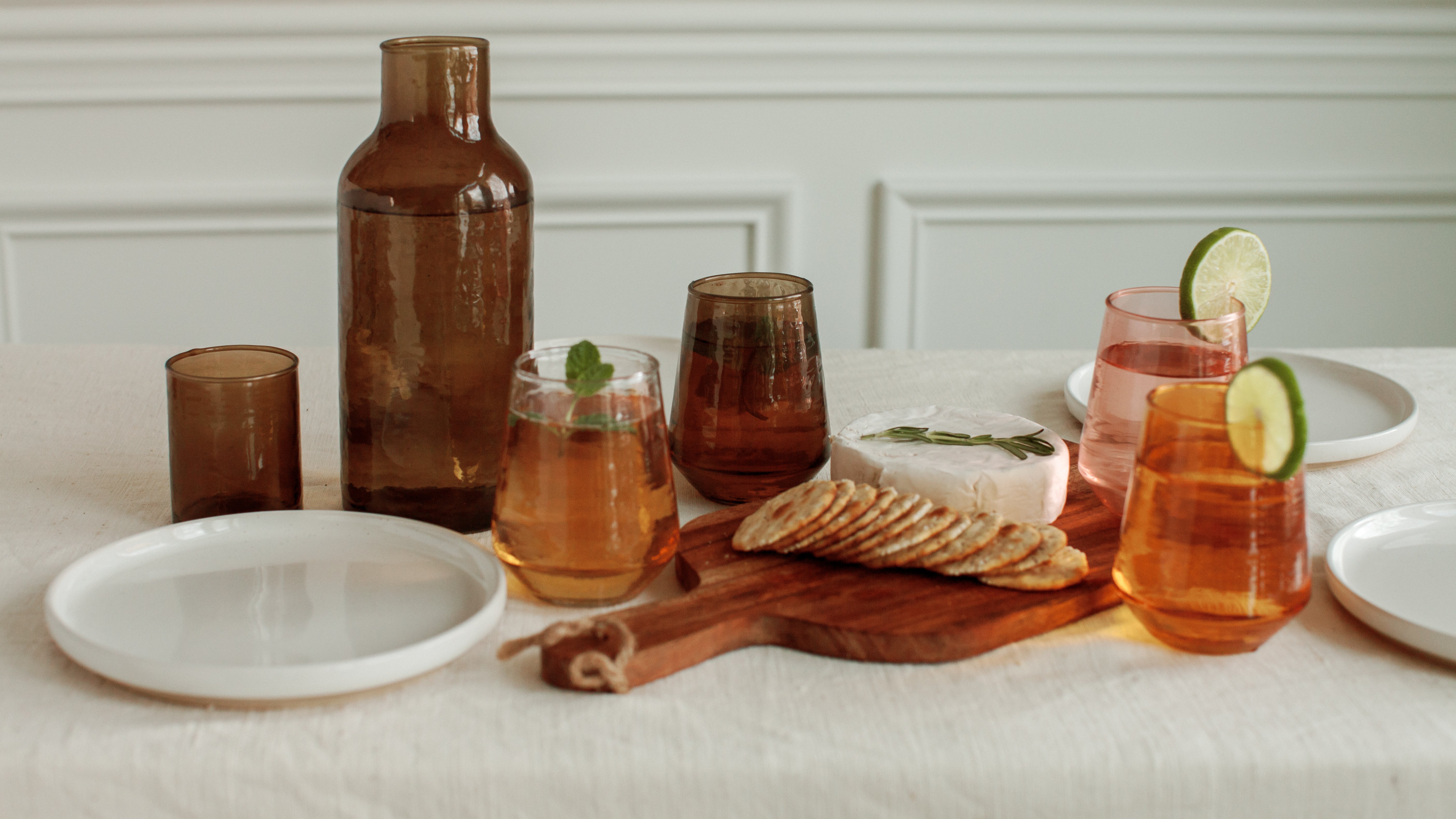 Handblown Hammered Glass Carafe