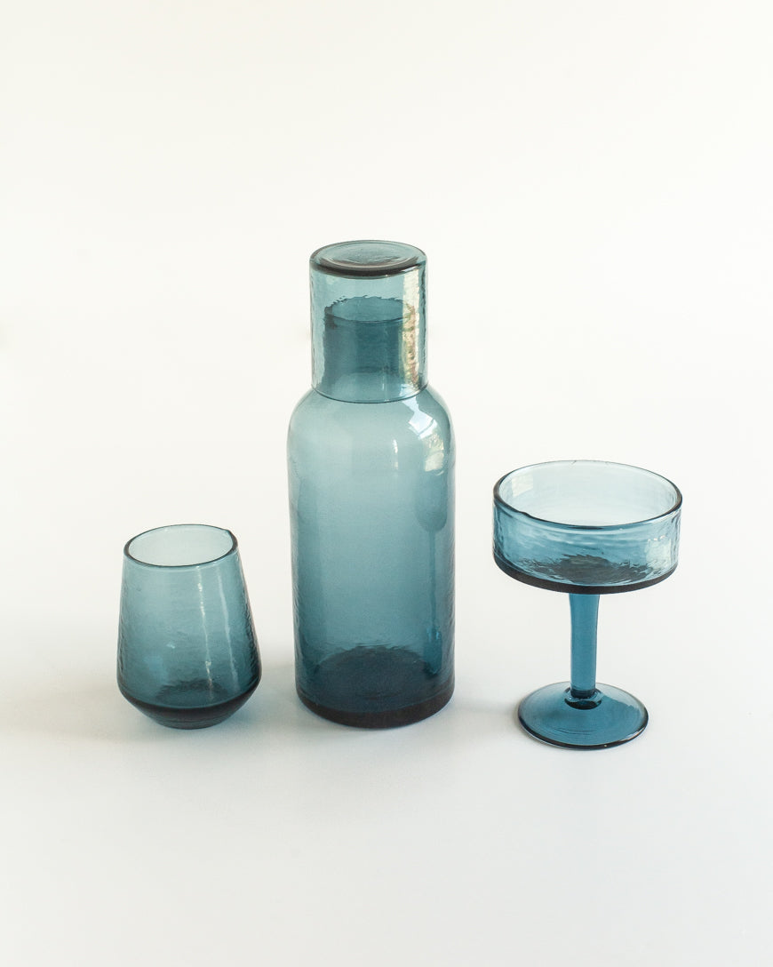 Handblown Hammered Glass Carafe